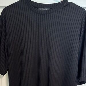 Claiborne Men's Ribbed Short-Sleeve Crew in Black